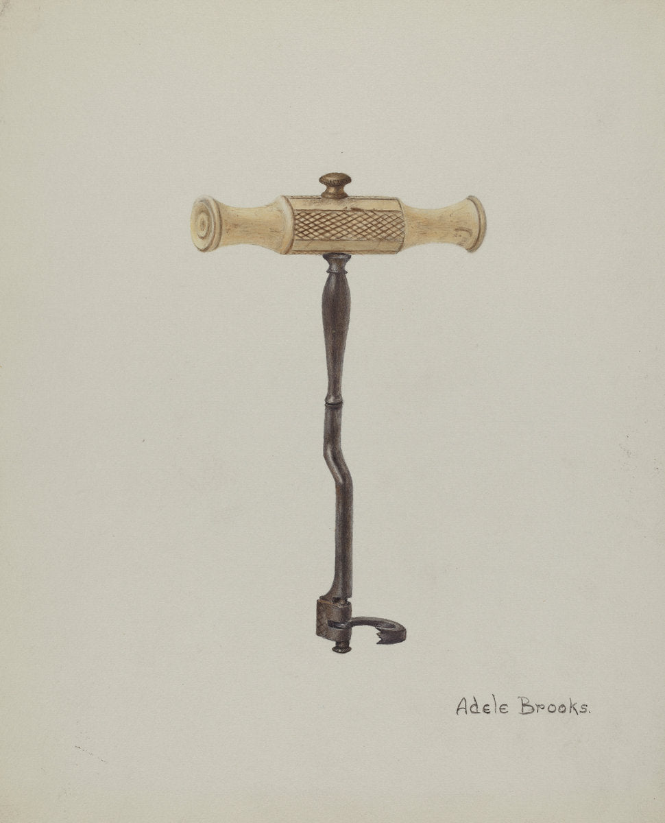 Tooth Key (or Tooth Extractor) by Adele Brooks (American, active c. 1935), 16X12"(A3)Poster Print