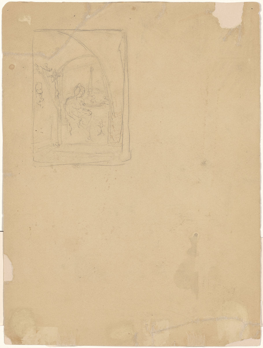 Study of an Interior [verso] by Walter Shirlaw (American, 1838 - 1909), 16X12"(A3)Poster Print