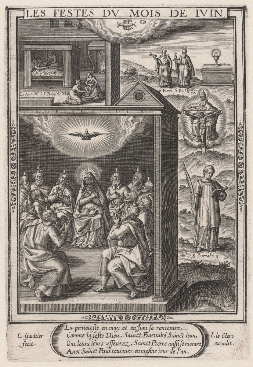 Les Festes du mois de Juin (June: The Pentecost) by Léonard Gaultier (French, 1561 - 1641), 16X12"(A3)Poster Print