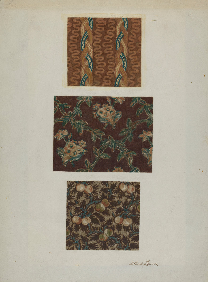 Printed Cottons from Quilt by Albert Levone (American, active c. 1935), 16X12"(A3)Poster Print