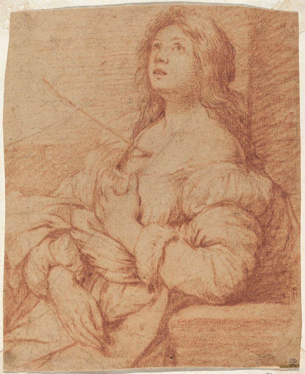 Saint Ursula by Bernardo Strozzi (Genoese-Venetian, 1581/1582 - 1644), 16X12"(A3)Poster Print