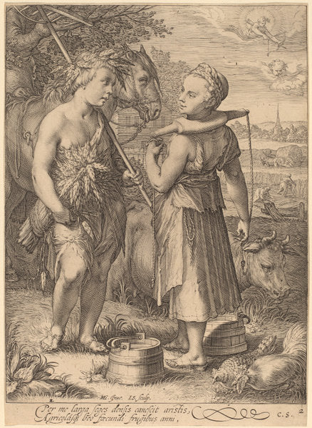 Summer by Jan Pietersz Saenredam after Hendrik Goltzius (Dutch, 1565 - 1607), 16X12"(A3)Poster Print
