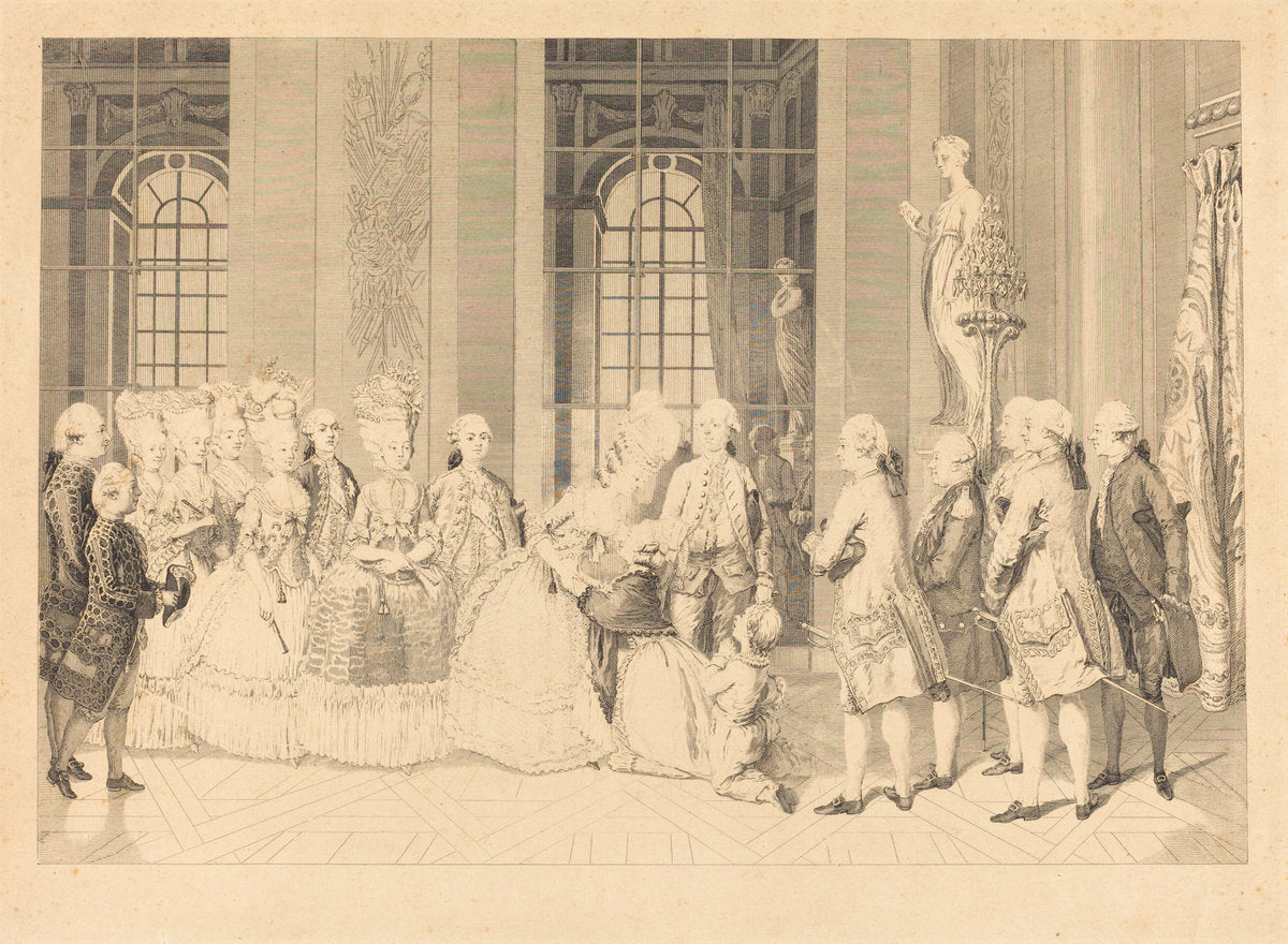 Le Reine annoncant a Mmme. de Bellegarde des juges et la liberte de son mari en mai 1 by Antoine-Jean Duclos after vicomte Charles Henri Desfosses (French, 1742 - 1795), 16X12"(A3)Poster Print