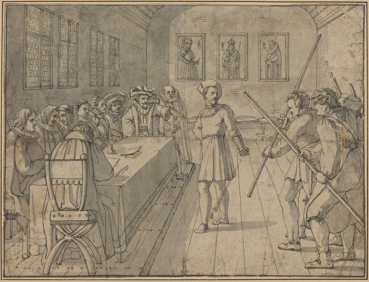 Scene from Act IV from Goethe's "Gotz von Berlichingen" by Franz Pforr (German, 1788 - 1812), 16X12"(A3)Poster Print