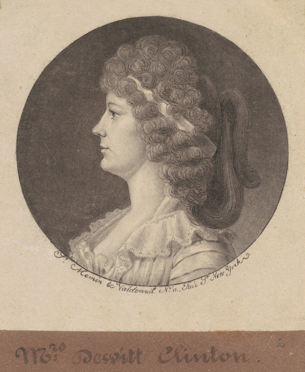 Maria Franklin Clinton by Charles B. J. Févret de Saint-Mémin (French, 1770 - 1852), 16X12"(A3)Poster Print