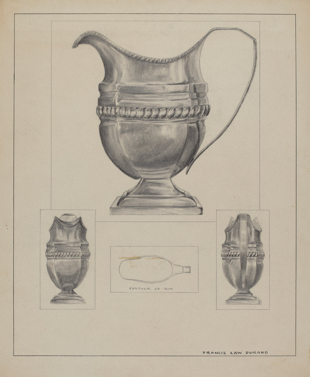 Silver Creamer by Francis Law Durand (American, active c. 1935), 16X12"(A3)Poster Print