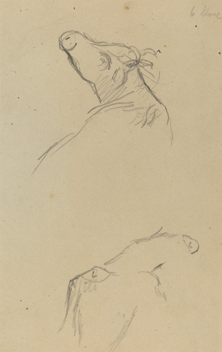 Two Cow's Heads [verso] by Paul Gauguin (French, 1848 - 1903), 16X12"(A3)Poster Print