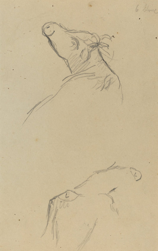 Two Cow's Heads [verso] by Paul Gauguin (French, 1848 - 1903), 16X12"(A3)Poster Print