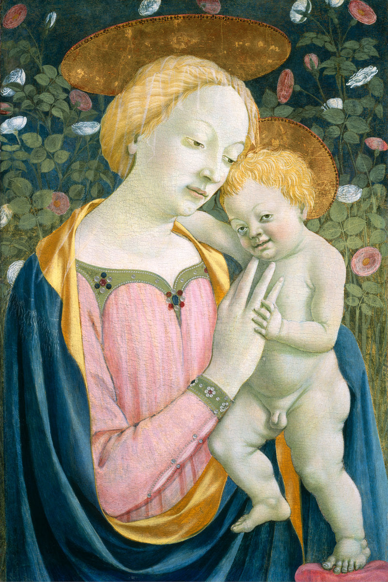 Madonna and Child by Domenico Veneziano (Italian, c. 1410 - 1461), 16X12"(A3)Poster Print