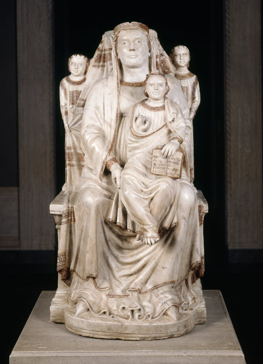 1321 by Verona 14th Century (Madonna and Child with Two Angels), 16X12"(A3)Poster Print