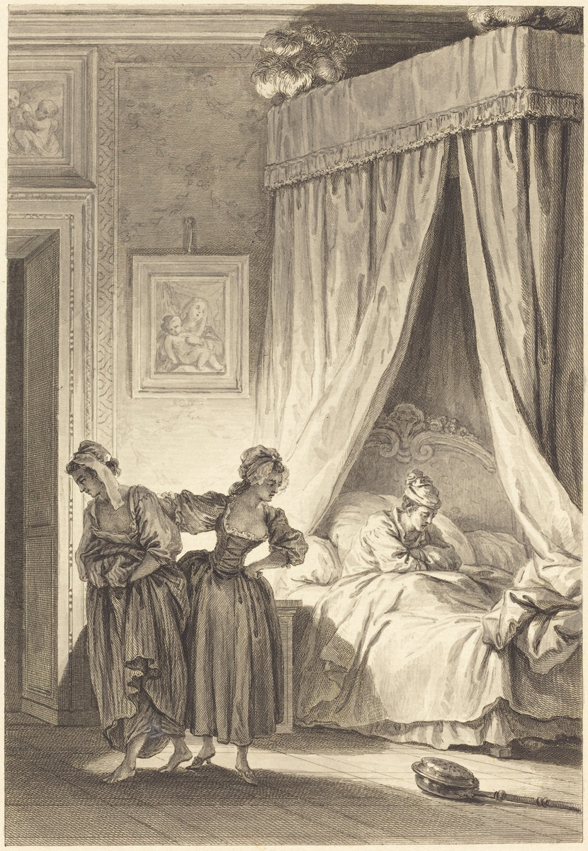 La gageure des trois commeres: La servante by Philippe Triere and Antoine-Jean Duclos after Jean-Honoré Fragonard (French, 1756 - c. 1815), 16X12"(A3)Poster Print