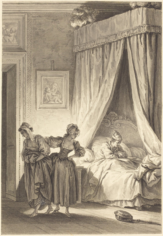 La gageure des trois commeres: La servante by Philippe Triere and Antoine-Jean Duclos after Jean-Honoré Fragonard (French, 1756 - c. 1815), 16X12"(A3)Poster Print