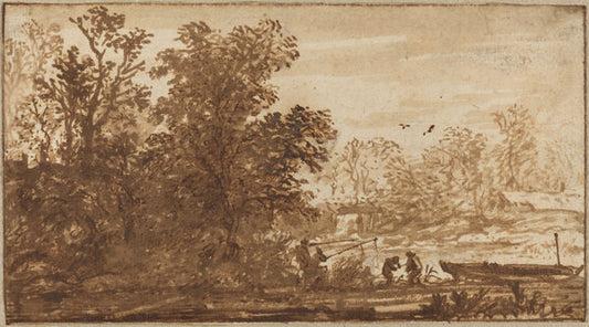 Fisherman in a River Landscape by Allart van Everdingen (Dutch, 1621 - 1675), 16X12"(A3)Poster Print