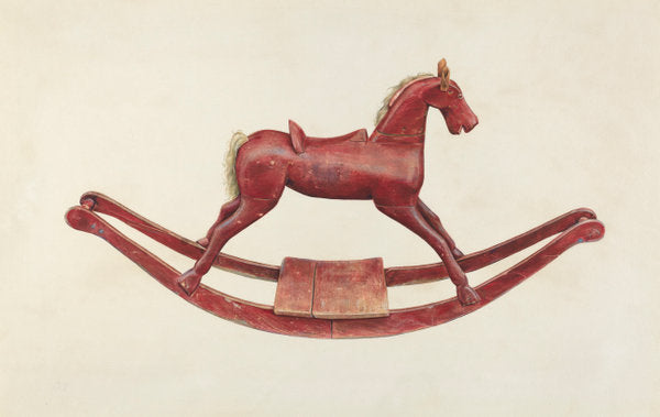 Rocking Horse by Elizabeth Fairchild (American, active c. 1935), 16X12"(A3)Poster Print