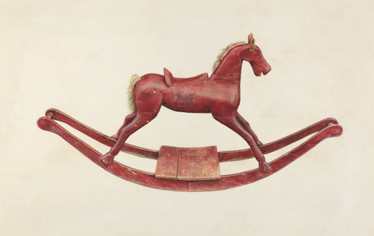 Rocking Horse by Elizabeth Fairchild (American, active c. 1935), 16X12"(A3)Poster Print