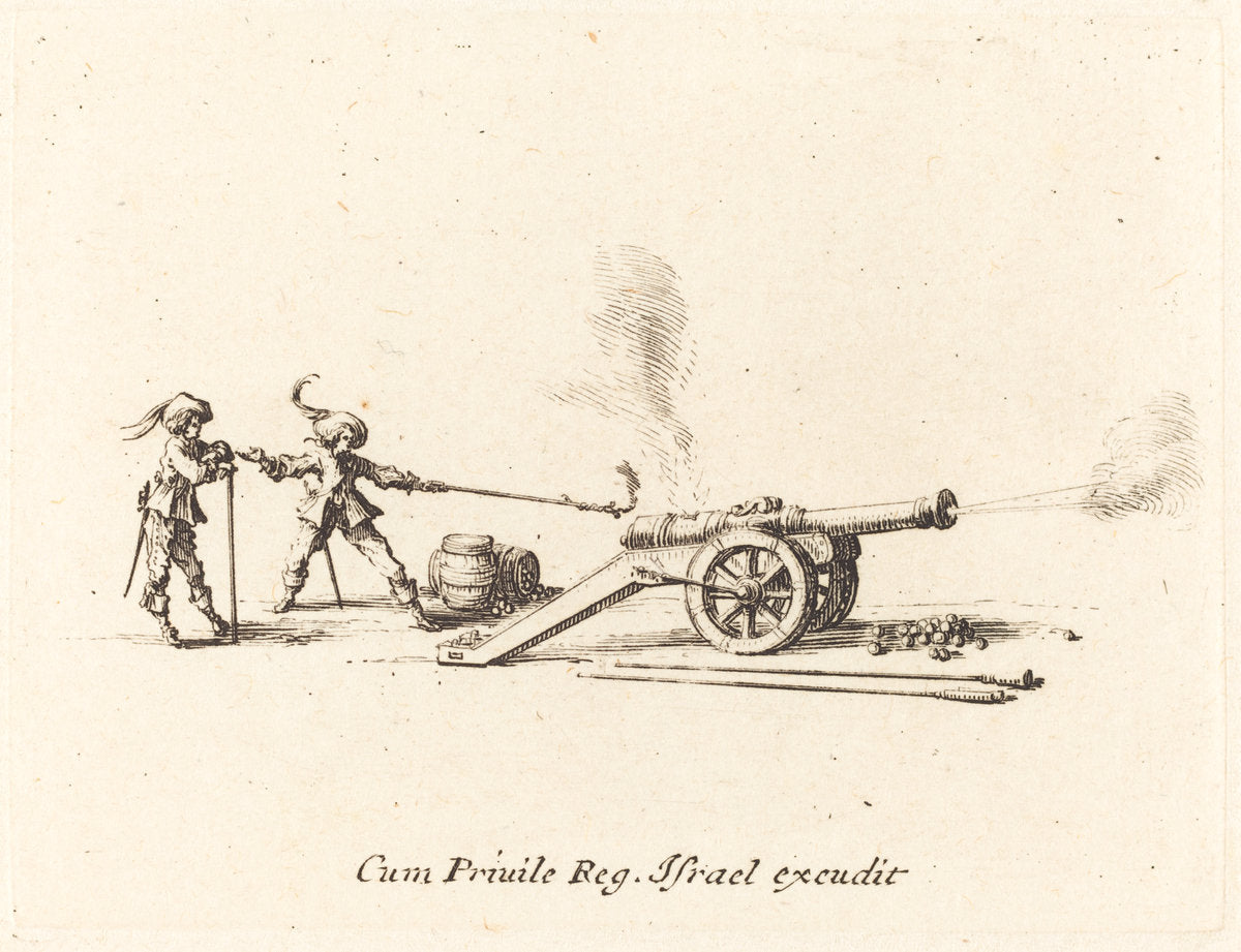 Firing the Cannon by Jacques Callot (French, 1592 - 1635), 16X12"(A3)Poster Print