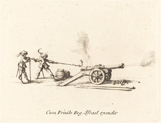 Firing the Cannon by Jacques Callot (French, 1592 - 1635), 16X12"(A3)Poster Print