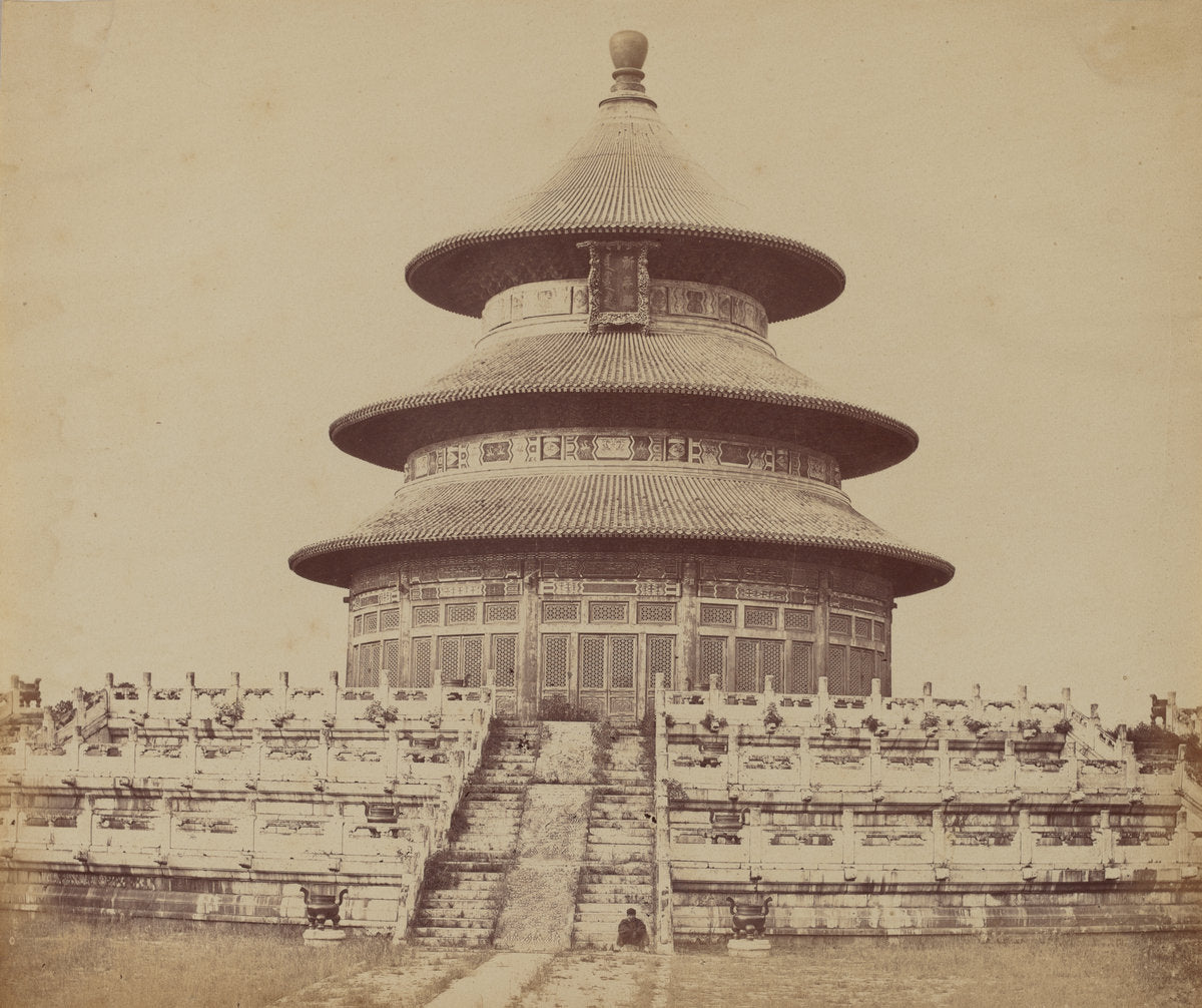 Sacred Temple of Heaven Where the Emperor Sacrifices Once a Year, in the Chinese City of Pekin, October 1860 by Felice Beato (British, born Venice, 1832 - 1909), 16X12"(A3)Poster Print