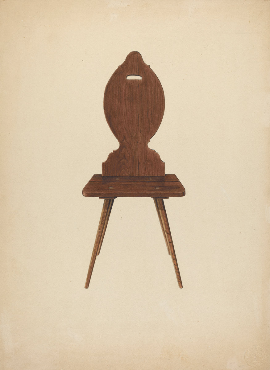 Zoar "Peasant" Chair by Ralph Russell (American, active c. 1935), 16X12"(A3)Poster Print