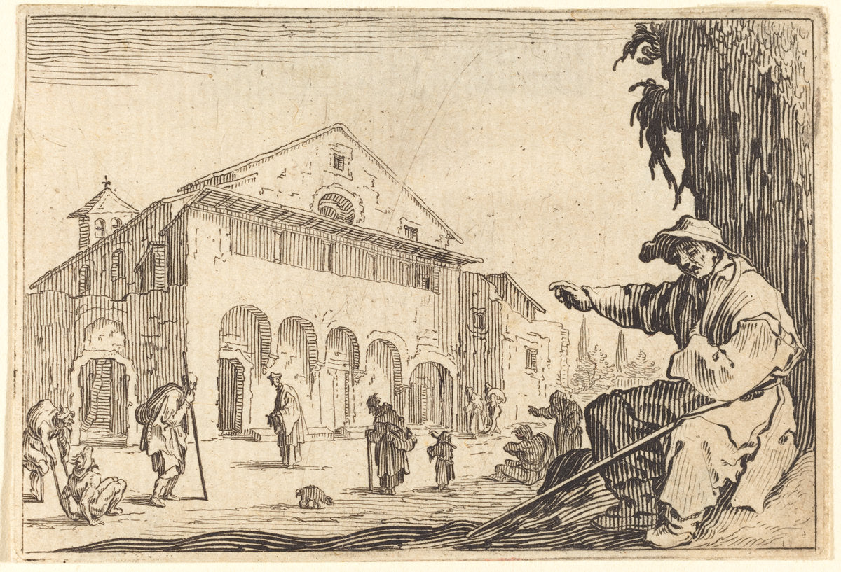 Almshouse by Jacques Callot (French, 1592 - 1635), 16X12"(A3)Poster Print