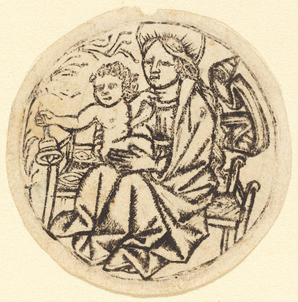 c. 1450/1460 by German 15th Century (Madonna and Child with a Bell), 16X12"(A3)Poster Print