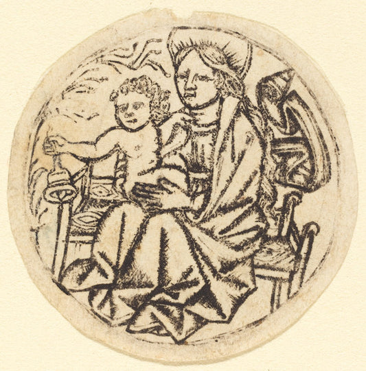c. 1450/1460 by German 15th Century (Madonna and Child with a Bell), 16X12"(A3)Poster Print