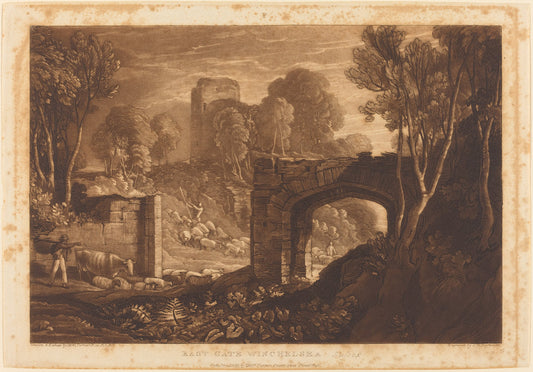 East Gate, Winchelsea by Joseph Mallord William Turner and Samuel William Reynolds I (British, 1775 - 1851), 16X12"(A3)Poster Print