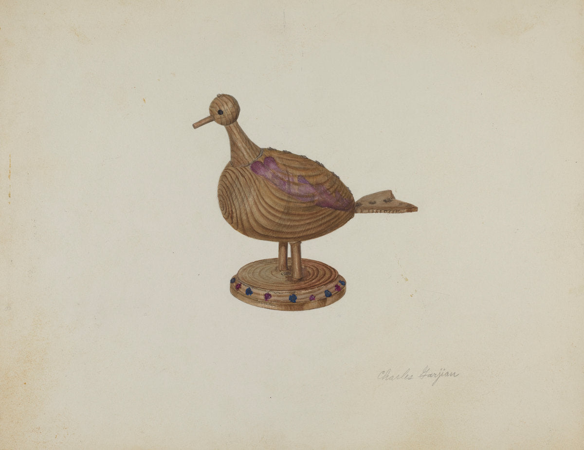 Pa. German Toy Bird by Charles Garjian (American, active c. 1935), 16X12"(A3)Poster Print