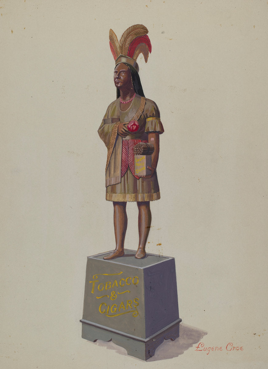 Tobacco Store Figure by Eugene Croe (American, active c. 1935), 16X12"(A3)Poster Print