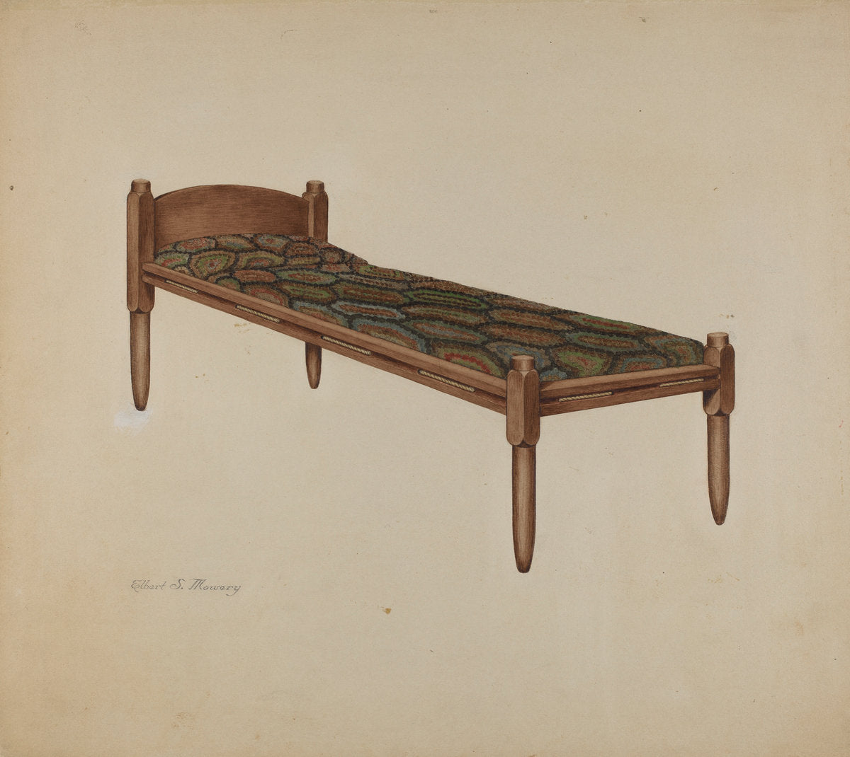 Shaker Bed by Elbert S. Mowery (American, active c. 1935), 16X12"(A3)Poster Print