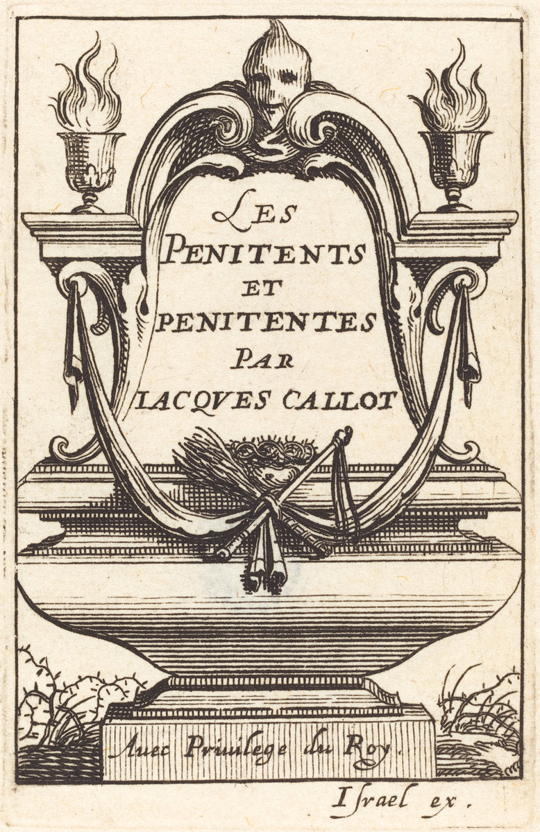 Frontispiece for Callot's "The Penitents" by Abraham Bosse (French, 1602 - 1676), 16X12"(A3)Poster Print