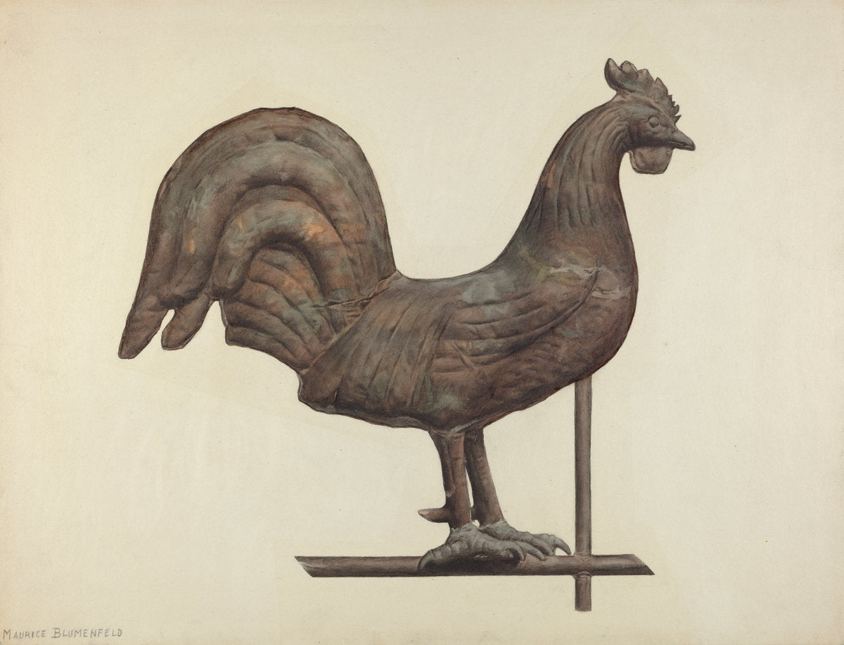 Weather Vane Finial by Maurice Blumenfeld (American, active c. 1935), 16X12"(A3)Poster Print