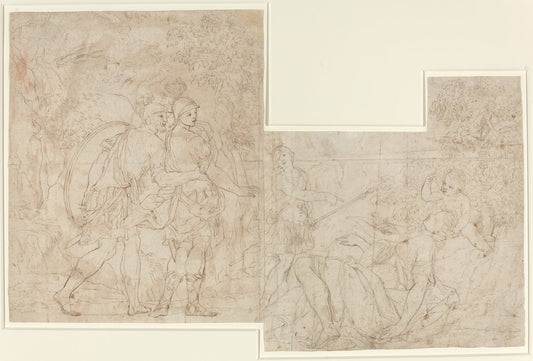 Three Soldiers Discovering a Sleeping Woman by Nicolas-Raymond de La Fage (French, 1656 - 1690), 16X12"(A3)Poster Print