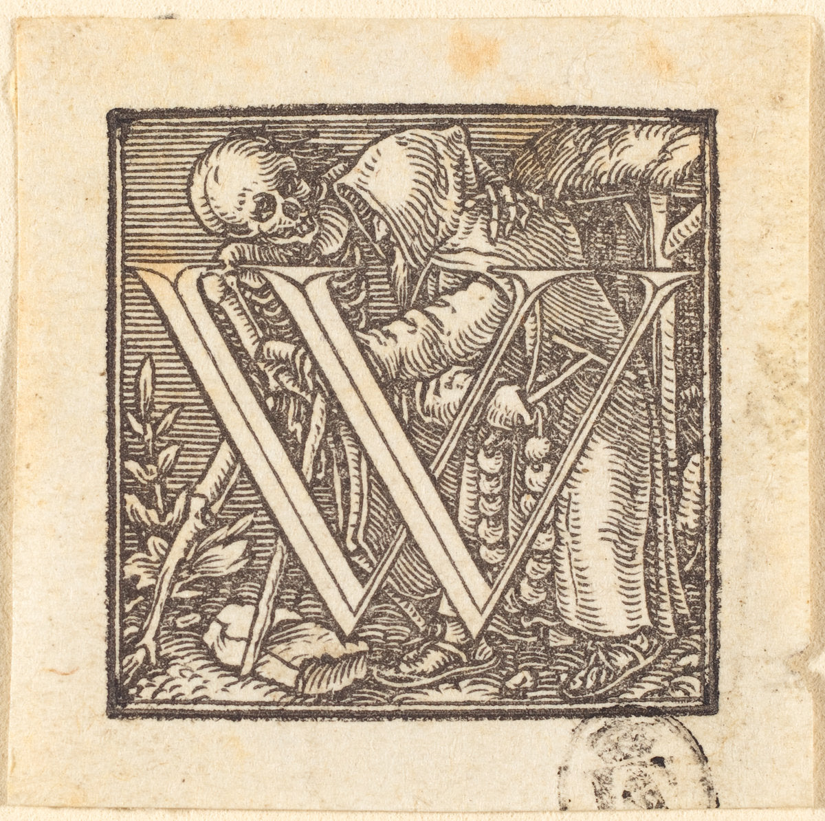 Letter W by Hans Holbein the Younger (German, 1497/1498 - 1543), 16X12"(A3)Poster Print