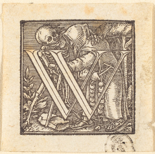 Letter W by Hans Holbein the Younger (German, 1497/1498 - 1543), 16X12"(A3)Poster Print