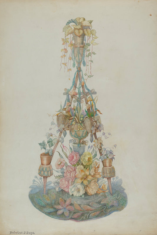 Parlor Flower Stand by Nicholas Zupa (American, active c. 1935), 16X12"(A3)Poster Print