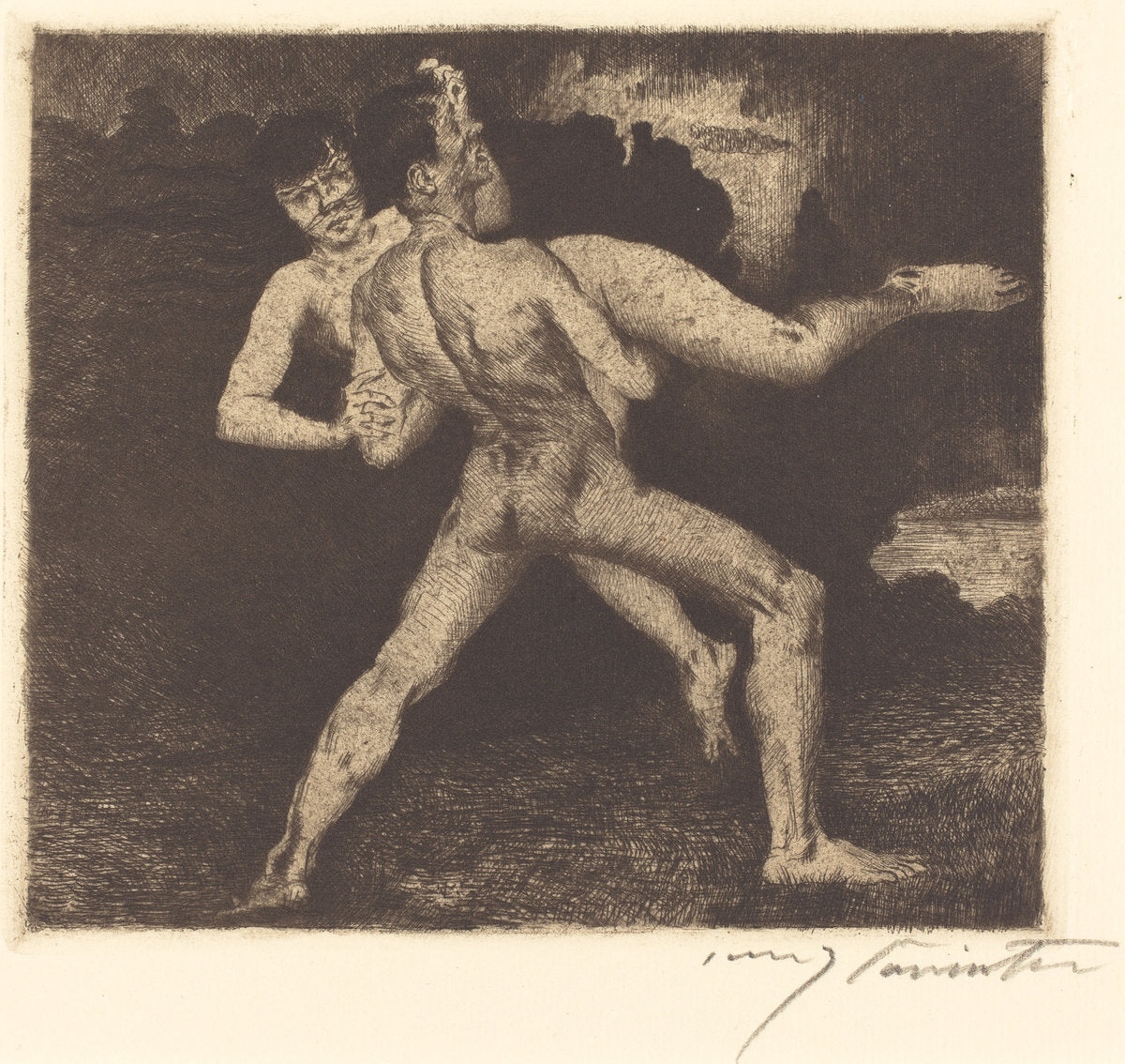 Entführung (Abduction) by Lovis Corinth (German, 1858 - 1925), 16X12"(A3)Poster Print