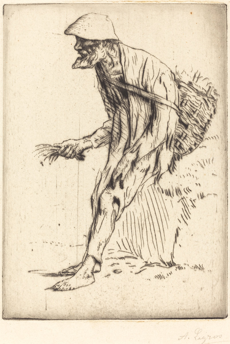 Chickweed Merchant (Marchand de mouron) by Alphonse Legros (French, 1837 - 1911), 16X12"(A3)Poster Print