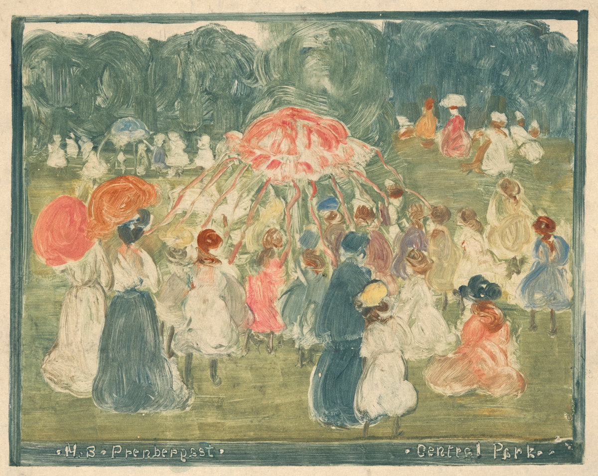 Central Park by Maurice Brazil Prendergast (American, 1858 - 1924), 16X12"(A3)Poster Print