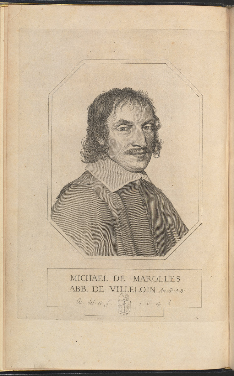Michel de Marolles by Claude Mellan (French, 1598 - 1688), 16X12"(A3)Poster Print