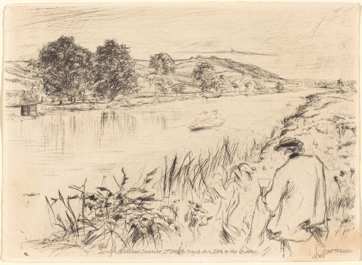 Sketching, No. 1 by James McNeill Whistler (American, 1834 - 1903), 16X12"(A3)Poster Print