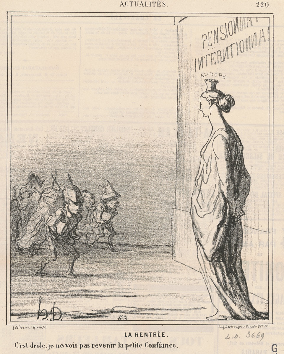 La rentrée by Honoré Daumier (French, 1808 - 1879), 16X12"(A3)Poster Print