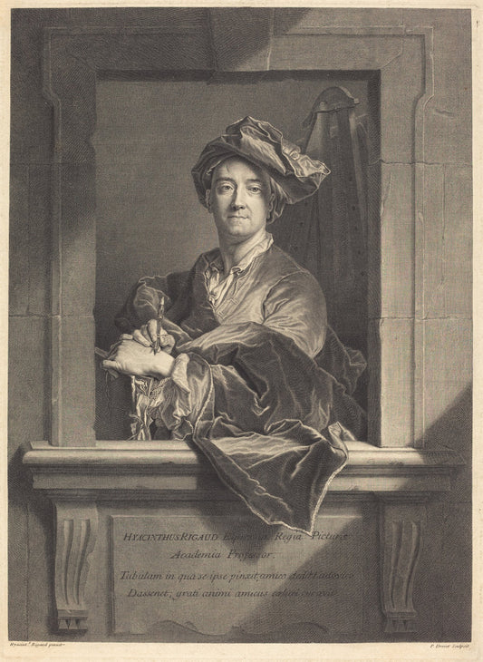 Hyacinthe Rigaud by Pierre Drevet after Hyacinthe Rigaud (French, 1663 - 1738), 16X12"(A3)Poster Print