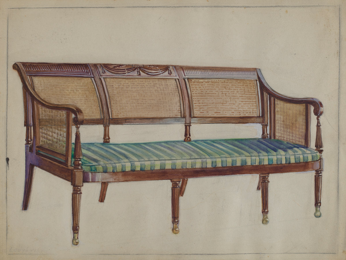 Settee by George Loughridge (American, active c. 1935), 16X12"(A3)Poster Print
