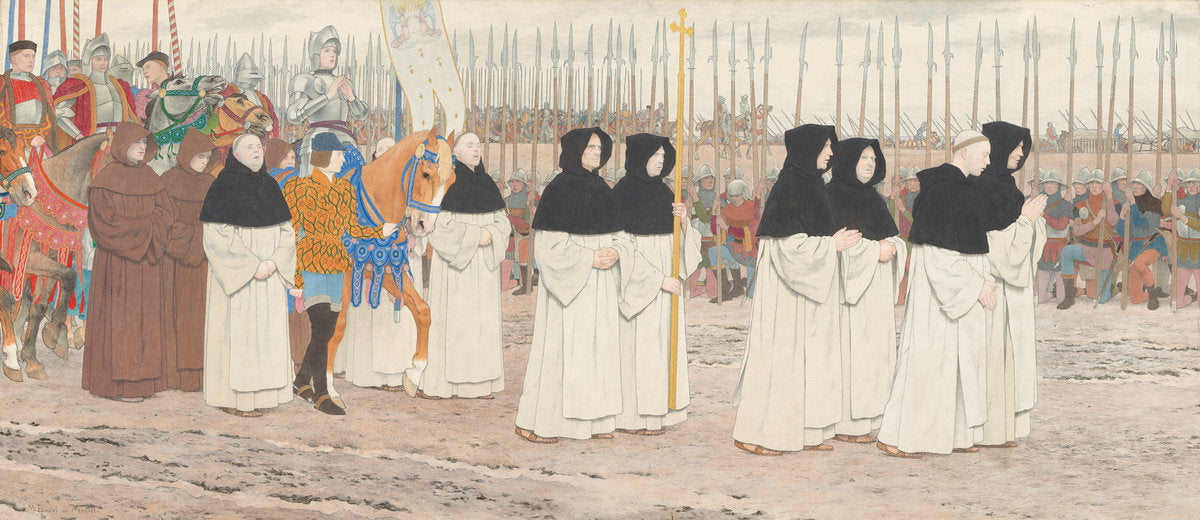 The Maid in Armor on Horseback (Joan of Arc series: III) by Louis Maurice Boutet de Monvel (French, 1850 - 1913), 16X12"(A3)Poster Print