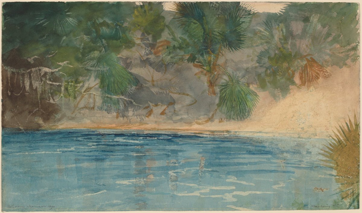Blue Spring, Florida by Winslow Homer (American, 1836 - 1910), 16X12"(A3)Poster Print