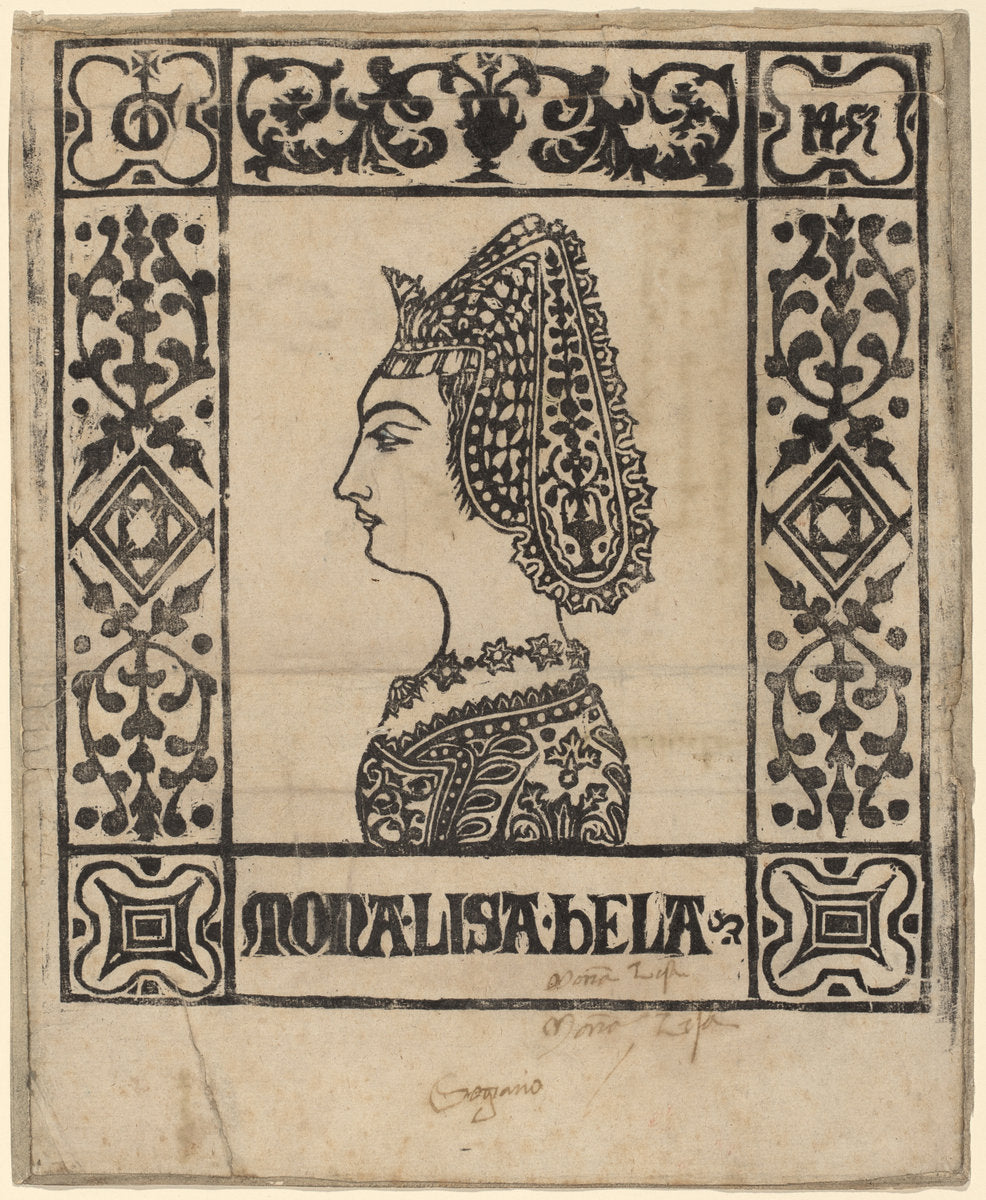 c. 1460 by Italian 15th Century (Mona Lisa Bela), 16X12"(A3)Poster Print