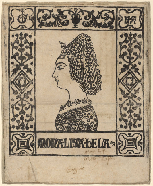 c. 1460 by Italian 15th Century (Mona Lisa Bela), 16X12"(A3)Poster Print