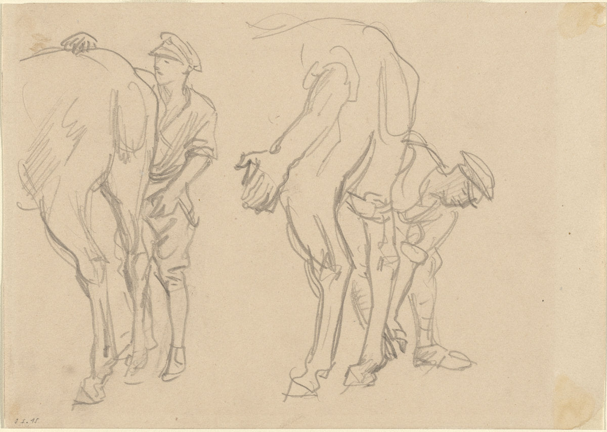 Studies for "Scots Grey" by John Singer Sargent (American, 1856 - 1925), 16X12"(A3)Poster Print