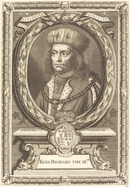 King Richard III by Pieter van der Banck after Edward Lutterell (French, 1649 - 1697), 16X12"(A3)Poster Print